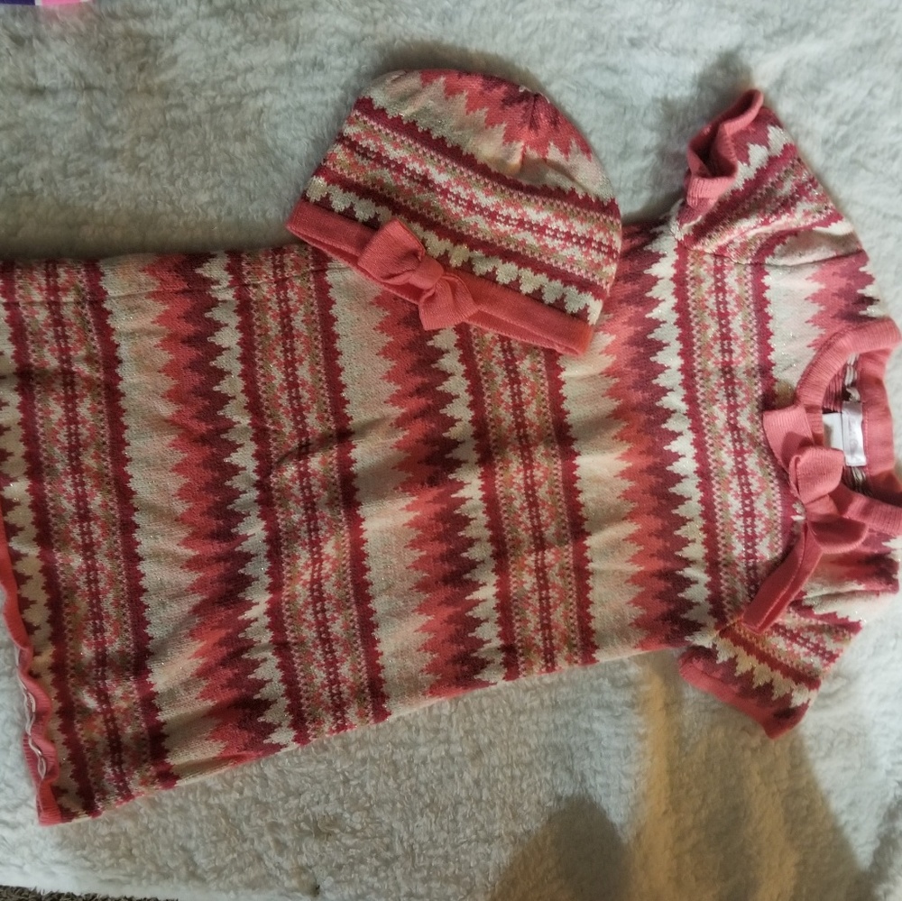 Cute sweater dress with hat